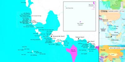 Žemėlapis salos Kambodža
