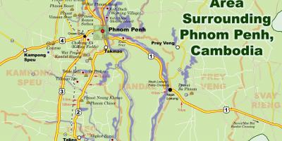 Žemėlapis pnompenis (Kambodža